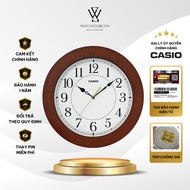 Genuine Casio Wall Clock IQ-133-5DF Size 35.6cm Wooden Bezel Plastic Glass Drift Needle