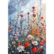 原創畫作 Meadow Painting Floral Artwork Original Art Oil On Canvas