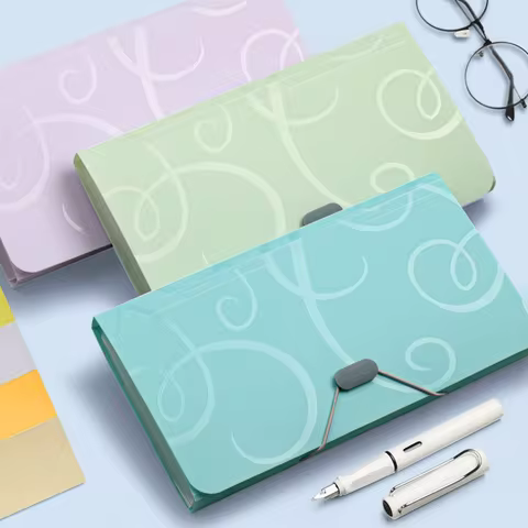 A6 Small Accordion File Student Folder Invoice Storage Financial Receipts Folder Multi-layer Documen