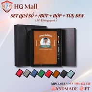 HG Mall Custom Name Engraved Notebook and Pen Gift Set. Gifts for Businesses, Birthdays, Graduations