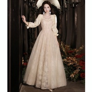 Sleeve Champagne Evening Dress Women Elegant Luxury High End Banquet 2025 Dinner Anual Party Formal 