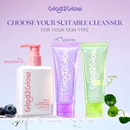 Cleanser Glad2Glow Pencuci Muka G2G Milk Cleanser Blueberry Low pH Face Wash Centella Acne Cleanser 