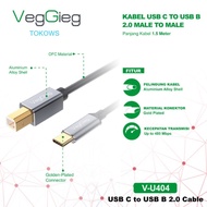 VegGieg Type C to USB B 2.0 V-U404 1.5 Meter Cable