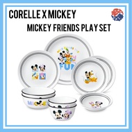 Corelle x Mouse Friends play 10p Set/Corelle USA/Dinnerware Corelle set/corelle bowls/Mouse Plate/Dinnerware/Mouse bowls/Noodles Soup Bowl/Soup Bow/Ceramic Bowl/Mouse Kitchen Corelle set