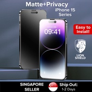 (SG) LionShield iPhone 15 Pro Max / 15 Pro / 15 / 15 Plus Privacy Matte Tempered Glass Screen Protec