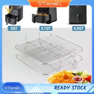 [UTnus9ddL] 2-Layers Air Fryer Grilling Rack Air Fryer Stainless Steel Grilling Rack for 4.2-5.8QT A