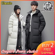 Couple Down Jacket Winter Women Men Long Light Down Jacket White Duck Down Military Jacket Coat