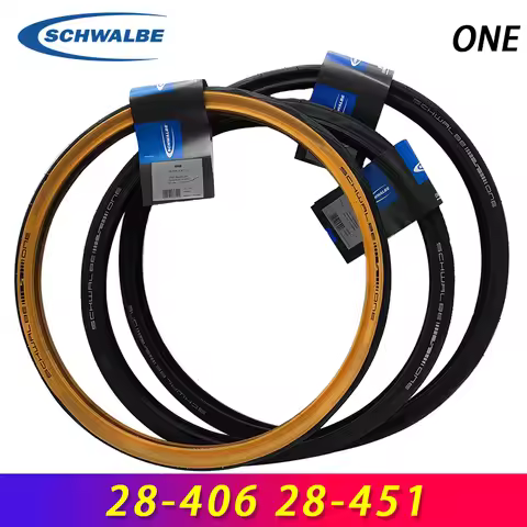 Schwalbe One 20 inch 28 406 20x1.10 Road Fold Bicycle Tire 28 451 20x1 1/8 Yellow edge Black Steel W