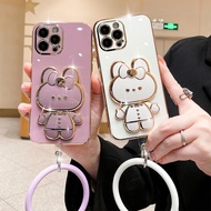 Casing Iphone 8 Plus iphone 7 plus 6s 6 plus se2 se3 case Electroplating Cosmetic Mirror Stand Soft Cover With Lanyard