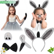 IARMARIOQR 4PCS Donkey Costume Set, Bow Tie Funny Donkey Headband,  Animal Tail Nose Donkey Ears Hea