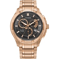 Citizen Eco-Drive Black Dial Rose Gold Stainless Steel Strap Men Watch BL8163-50X