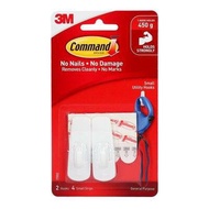 3M Small Utility Hooks 17002 (Holds Up to 450g) (2pcs/pck) Wall Adhesive