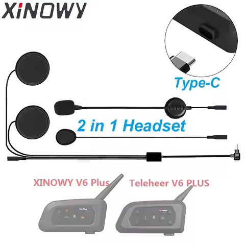 Type-C Earphone Speaker Accessories Dual Microphone For Teleheer V6 plus T6 XINOWY V6 Plus Motorcycl