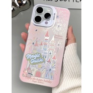 เคส Vivo V30 V29 5G เคส Vivo V30 Pro เคส ลายปราสาทน่ารักเคลือบด้านเคสกันกระแทกด้วยตัวปกป้องกล้องถ่าย