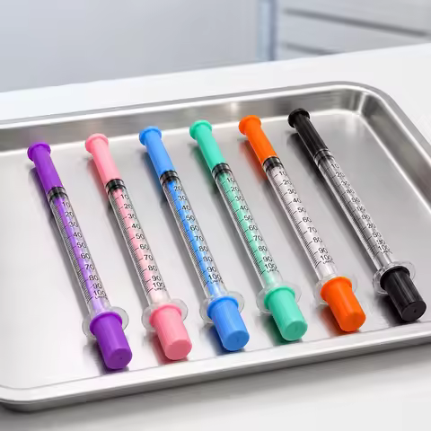 Multi Color 1ML U‑100 Insulin Syringe Purple Pink Blue Green Orange Black Sterile Disposable Injecti