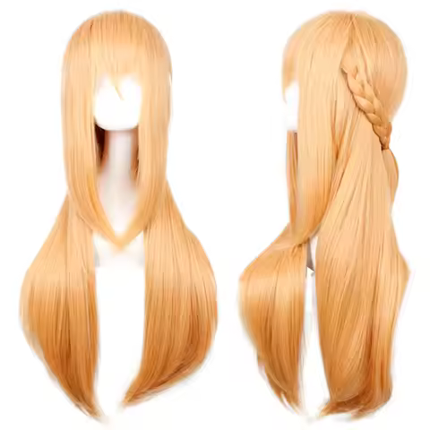 Anime Sword Art Online Yuuki Asuna Long wig Cosplay Costume SAO Yuki Asuna Women Synthetic Hair