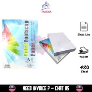 Famosa Ruled Single Line Foolscap Paper 480's - 70GSM /Kertas Kajang Exam Sheet Pack A4 Paper Kertas