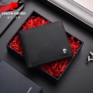 Pierre Cardin Men's Wallet Short Genuine Top Layer Cowhide Leather Casual Coin Purse Multi-Card Slot