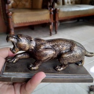 Tiger-shaped brass statue