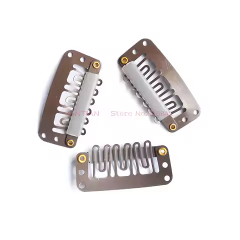 100Pcs U-Shaped Snap Clips 3.2cm Stainless Steel Hair Clips for Hair Extensions Wig Salon Tools