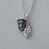 十二星座系列-雙子座銀項鍊,悲喜面具