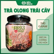Trà olong Trái Cây sấy khô Đà Lạt 1893 hộp thủy tinh quà tặng cao cấp trà ô long tốt cho sức khỏe