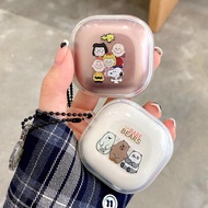 For Samsung Galaxy Buds/Live/Pro/2 Snoopy Family We Bare Bears TPU Soft Bluetooth Earphone Case with Pendant Wireless Headset Sleeve Earbud Anti-fall Dust Proof Protective Cover