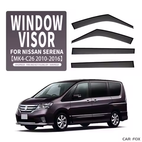 For Nissan SERENA C26 C27 C28 Window Trim Chrome Visors Wind Rain Guard Roof Sun Rain Shade Vent Vis