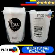 OVAL CUP SCREEN PRINTING 12oz 14oz 16oz CUSTOM OVAL CUP SCREEN PRINTING DESIGN 12 oz 14 oz 16oz