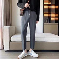 Quần âu nam hàn quốc chống nhăn ống suông quần tây nam ống rộng cạp chun co giãn công sở ống rộng GO