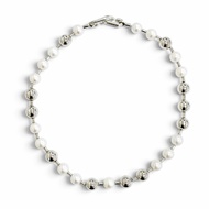 全新 △ TIFFANY&Co. Tiffany HardWear 淡水珍珠圓球項鍊 AG925 銀白色 重 51.2 克 女士款 帶盒