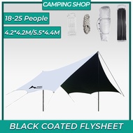 Camping Waterproof outdoor flysheet 5.2x4.5M Tent  Butterfly Shape Tarp Flysheet black Coating