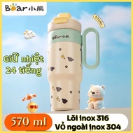 Bear CX-JB081 thermos cup, capacity 570ml, 316 stainless steel core keeps heat 24 hours..