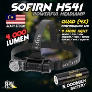 SOFIRN HS41 - 4,000 LUMEN Quad PERFORMANCE Headlamp with HIGH CAPACITY Battery - MALAYSIA STOCK - KE