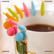 Taste5pcs Exquisite Snail Shape Silicone Tea Bag Holder Cup Mug Candy Colors Cute