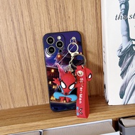 For Huawei Y5 2018 Y5 Prime Y5P Y6P Y6 2018 Y6 2018 Y5 Lite 2018 Prime 2018 Y6 2019 Y6 Pro 2019 Y6S Cute Cartoon Spider-Man SpiderMan Phone Case With Keychain and Bracele