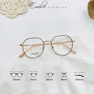 Round and angular glasses frames for men and women made of tiranium flexible metal Emilie 9132 eyegl