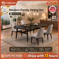 Dinning Table Set 4/6 Seaters Nordic Marble Dinning Table and Chair Set for Dinning Room Restaurant