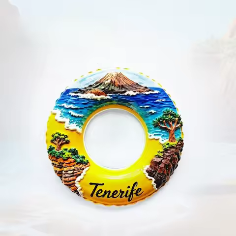 Tenerife Lifebuoy Fridge Magnet - Beachy 3D Nautical Souvenir Unique Spanish Island Gift for Travel 