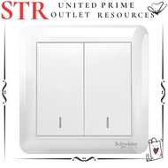 Schneider Electric Switch- (10AX 250V 2 Gang 2 Way Switch, White)