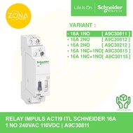 RELAY IMPULS ITS SCHNEIDER 16A 1NO 240VAC 110VDC A9C30811