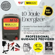 MAXSON M10 Energizer 1.0 Joule Electric Fence Pagar Elektrik Pagar Kebun Solar Ibu Pagar Karen Fence