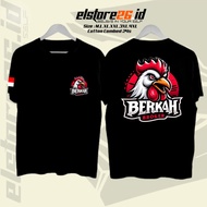 ELSTR26 Baju Kaos Distro BERKAH AYAM BROILER | Bahan TebalLembut Katun Combed 24s | Pakaian Pria &