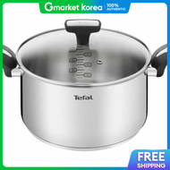 Tefal 24cm Double-Handled Stainless Steel Induction Pot Kitchen Pot Pot Induction Stew Pot