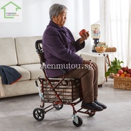 Elderly Scooter Four-Wheel Shopping Cart Luggage Trolley Foldable Shopping Cart Elderly Scooter DEBG