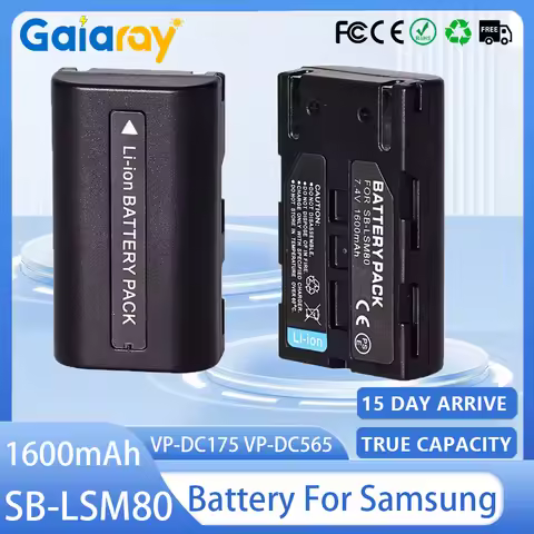 SB-LSM80 Camera Battery 1600mAh 7.4V LSM-80 LSM80 Rechageable Battery for Samsung VP-DC175 VP-DC565 