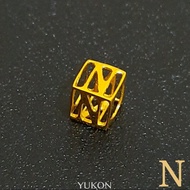Populer Liontin Emas Kadar 875 Huruf N Cube Liontin Emas Mata Kalung Perhiasan Emas Wanita Gold Pend