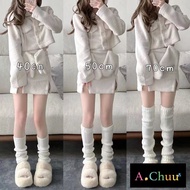 A-Chuu [Arrival The Next Day] H0018 Socks Pile Bubble Y2K Women's White Mid-Tube Leg Covers