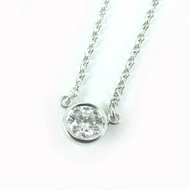 成色極佳，TIFFANY & Co.) Elsa Peretti By the Yard 系列 PT950 0.23克拉 /I/ VVS1/ 3EX NONE 74960847 單鑽銀項鍊，附原廠盒及