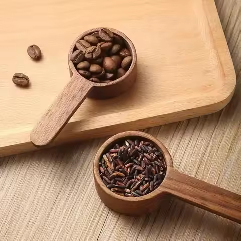 Home Wooden Measuring Spoon Set Kitchen Measuring Spoons Tea Coffee Scoop Sugar Spice Measure Spoon 